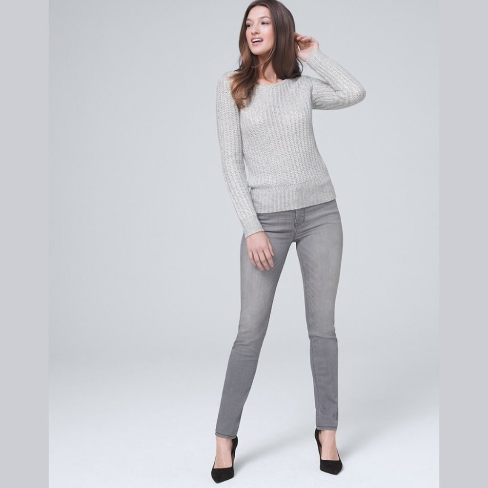 WHBM Grey Sculpt High-Rise Slim Jeans size 6